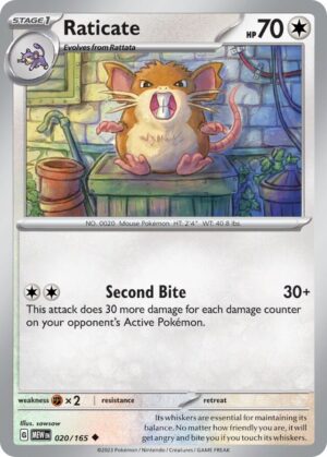 Raticate #20 Pokemon Scarlet & Violet 151