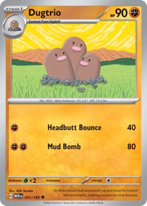 Dugtrio #51 Pokemon Scarlet & Violet 151